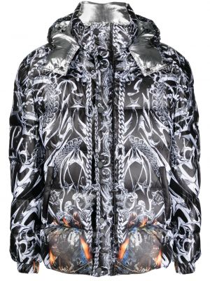 Pernata jakna s printom Philipp Plein crna