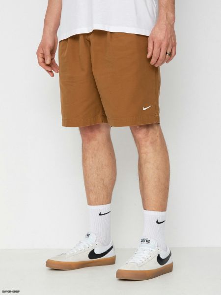 Коричневые плиссированные шорты Nike