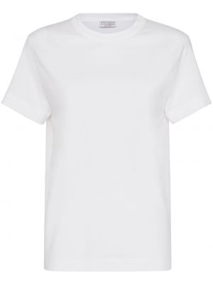 Βαμβακερή μπλούζα Brunello Cucinelli λευκό