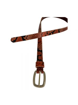 Cinturón de cuero con estampado de estampado de serpiente Golden Goose