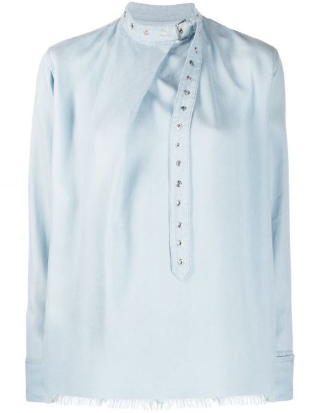 Блузка с воротником длинная с пряжкой Marques'almeida, синяя