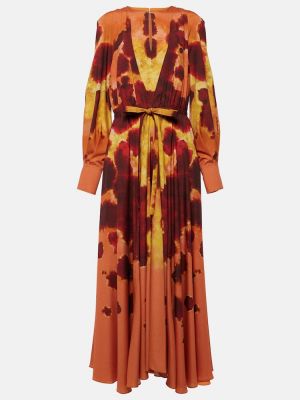 Midi šaty s potiskem Altuzarra oranžové