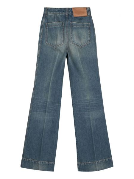 Haftowane jeansy relaxed fit Victoria Beckham niebieskie