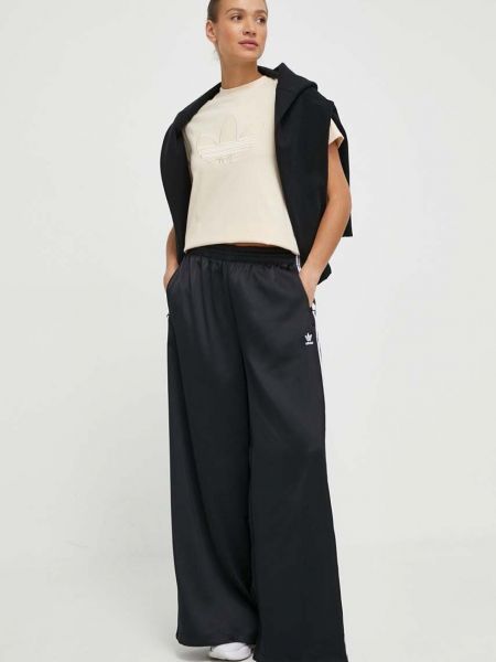 Spodnie z wysoką talią Adidas Originals czarne