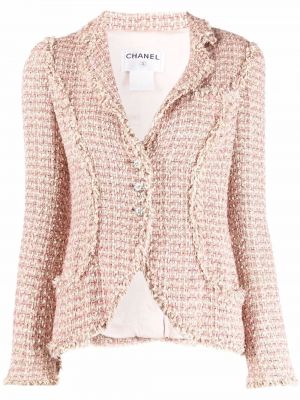 Chaqueta con botones de tweed Chanel Pre-owned rosa
