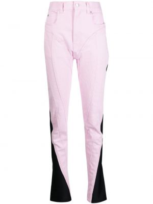 Jeans skinny taille haute Mugler rose