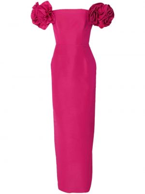 Вечерна рокля на цветя Carolina Herrera розово