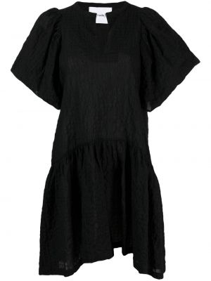 Kleid mit v-ausschnitt ausgestellt Nude schwarz