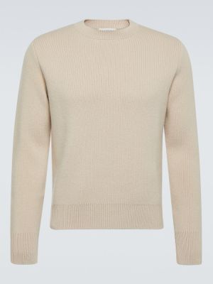 Sweter wełniany z kaszmiru Lanvin beżowy