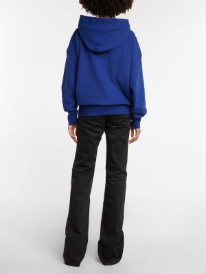 Džersis raštuotas medvilninis džemperis su gobtuvu Saint Laurent mėlyna