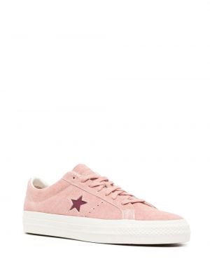 Sneakersy zamszowe w gwiazdy Converse One Star różowe