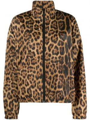 Bomber bunda na zips s potlačou s leopardím vzorom Alexander Wang hnedá