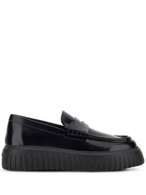 Pantofi loafer din piele cu dungi Hogan negru