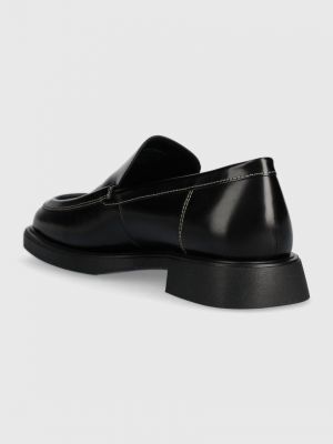 Kožené mokasíny na podpatku na plochém podpatku Vagabond Shoemakers černé