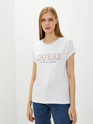 Джинсовая футболка Guess Jeans, белая