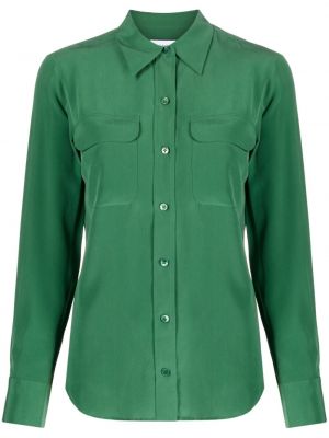 Hedvábná košile Equipment zelená