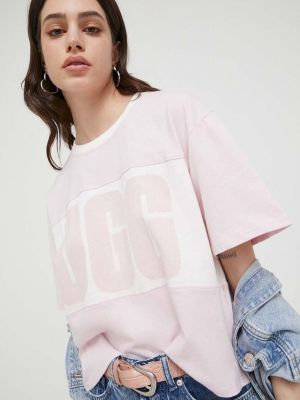 Памучна тениска Ugg розово