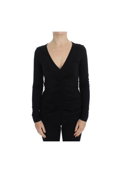 Sweter z dekoltem w serek Versace Jeans Couture czarny