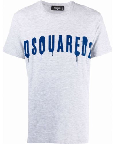 Trykt bomull t-skjorte Dsquared2 grå