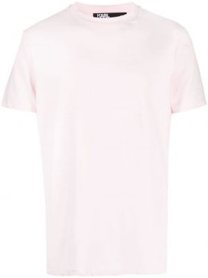 Tričko s okrúhlym výstrihom Karl Lagerfeld ružová
