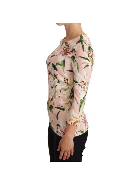 Bluse mit print mit langen ärmeln Dolce & Gabbana pink