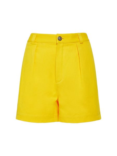 Pantaloni scurți de in din bumbac Loro Piana galben