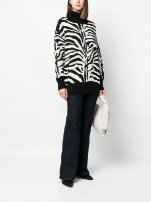 Oversize pullover mit zebra-muster Maison Bohemique