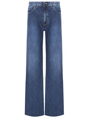 Прямые джинсы со стразами Dondup синие
