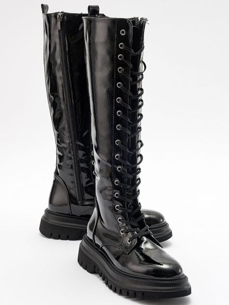 Čipkované šnurovacie členkové topánky Luvishoes čierna