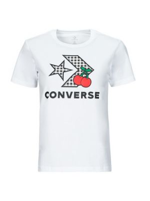 T-shirt con motivo a stelle Converse bianco
