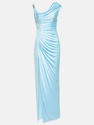 Maksi haljina od jersey Versace plava