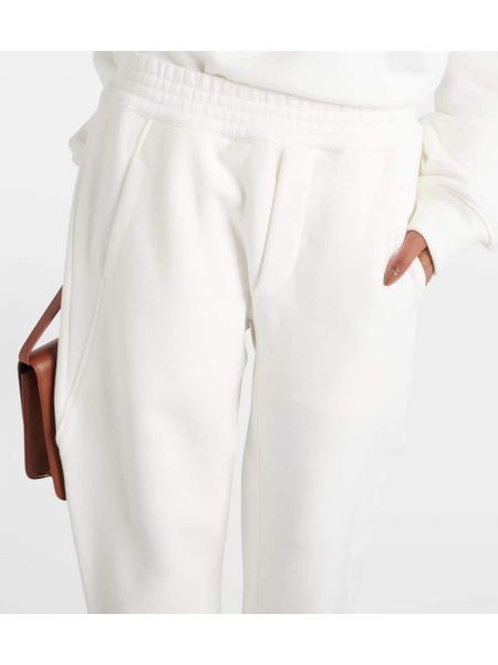 Spodnie sportowe bawełniane z dżerseju The Row białe