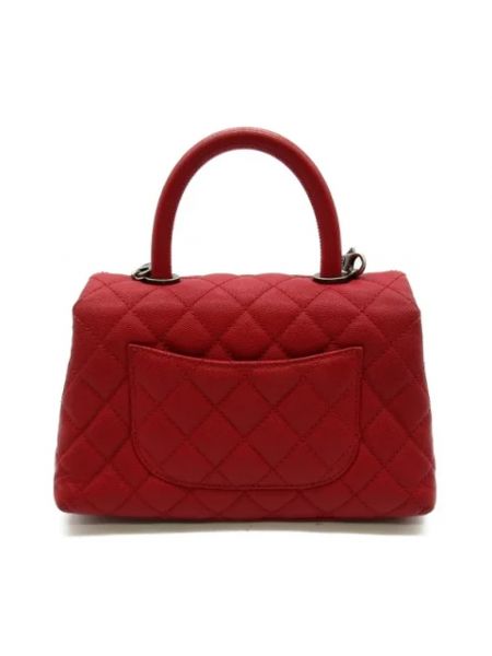 Bolsa de hombro de cuero retro Chanel Vintage rojo
