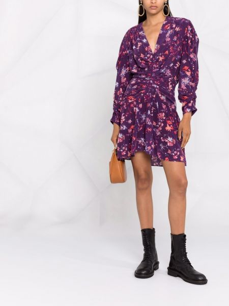 Mini vestido de flores con estampado Iro violeta