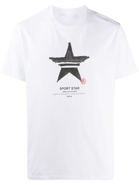 Βαμβακερή αθλητική μπλούζα με μοτίβο αστέρια Neil Barrett λευκό