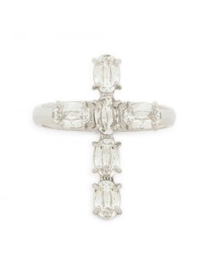Anello con cristalli Dolce & Gabbana argento