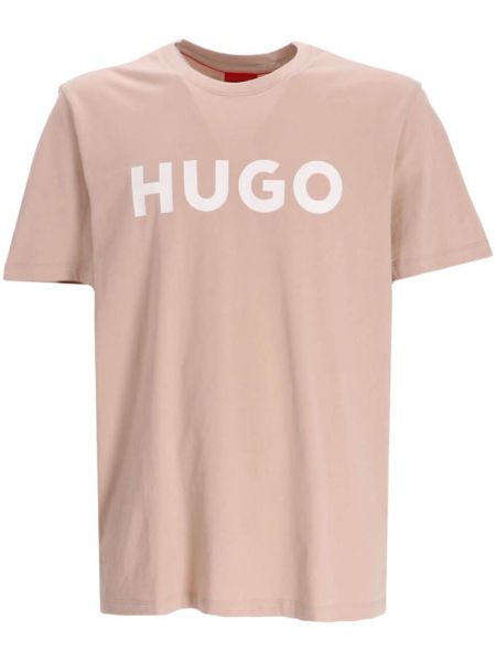 Памучна тениска Hugo розово