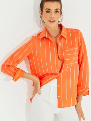 Ριγέ πουκάμισο Cool & Sexy πορτοκαλί