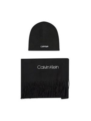 Echarpe en laine en laine Calvin Klein noir