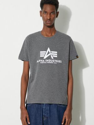Koszulka bawełniana z nadrukiem Alpha Industries szara