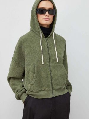 Pamučna hoodie s kapuljačom American Vintage zelena
