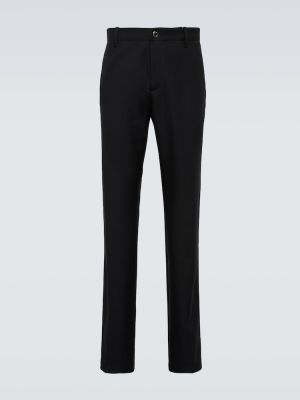 Pantaloni dritti di lana Versace nero