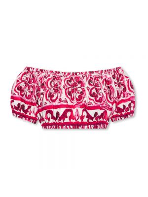 Bluse aus baumwoll mit print Dolce & Gabbana pink