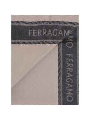 Jedwabny portfel wełniany Salvatore Ferragamo beżowy