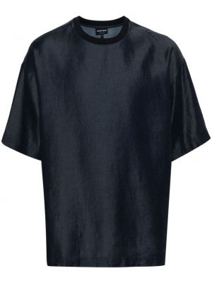 Siuvinėtas marškinėliai Giorgio Armani mėlyna