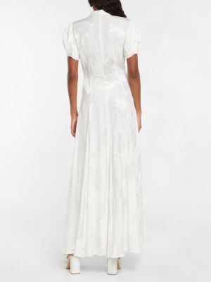 Жакардова копринена макси рокля Caroline Constas бяло