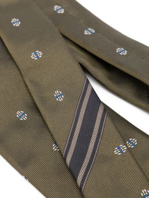 Jedwabny haftowany krawat Brioni zielony