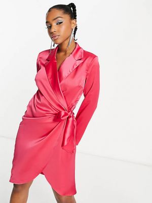 Атласное платье на запах Vero Moda розовое