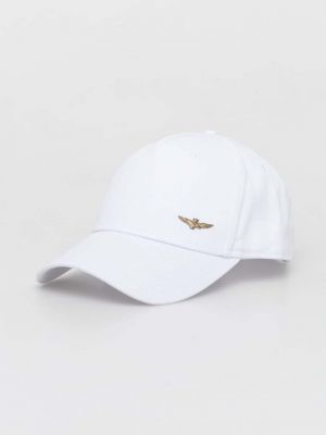 Однотонна бавовняна кепка Aeronautica Militare біла