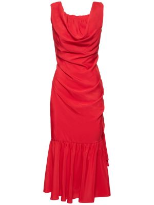 Midi obleka iz krep tkanine Vivienne Westwood rdeča